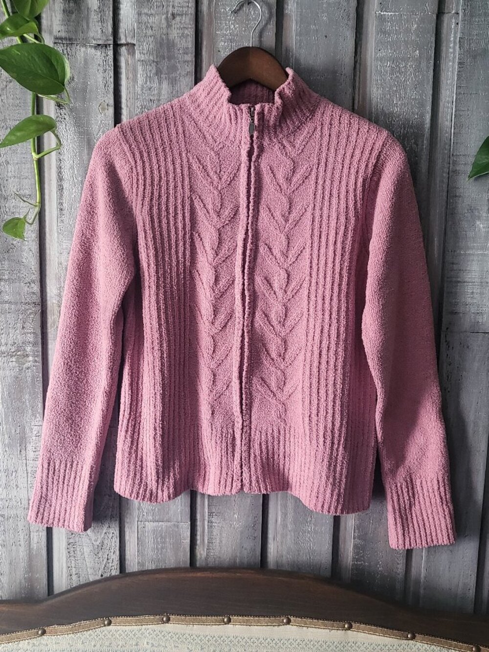 Full Zip Mock Neck Cardigan Sweater